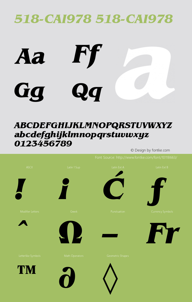 518-CAI978 518-CAI978 518-CAI978 Font Sample