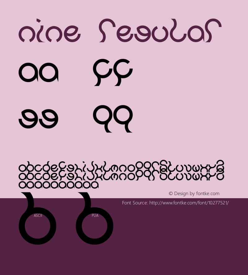 nine Regular Unknown Font Sample