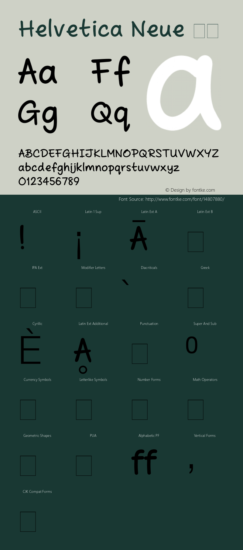 Helvetica Neue 细体 9.0d56e1 Font Sample