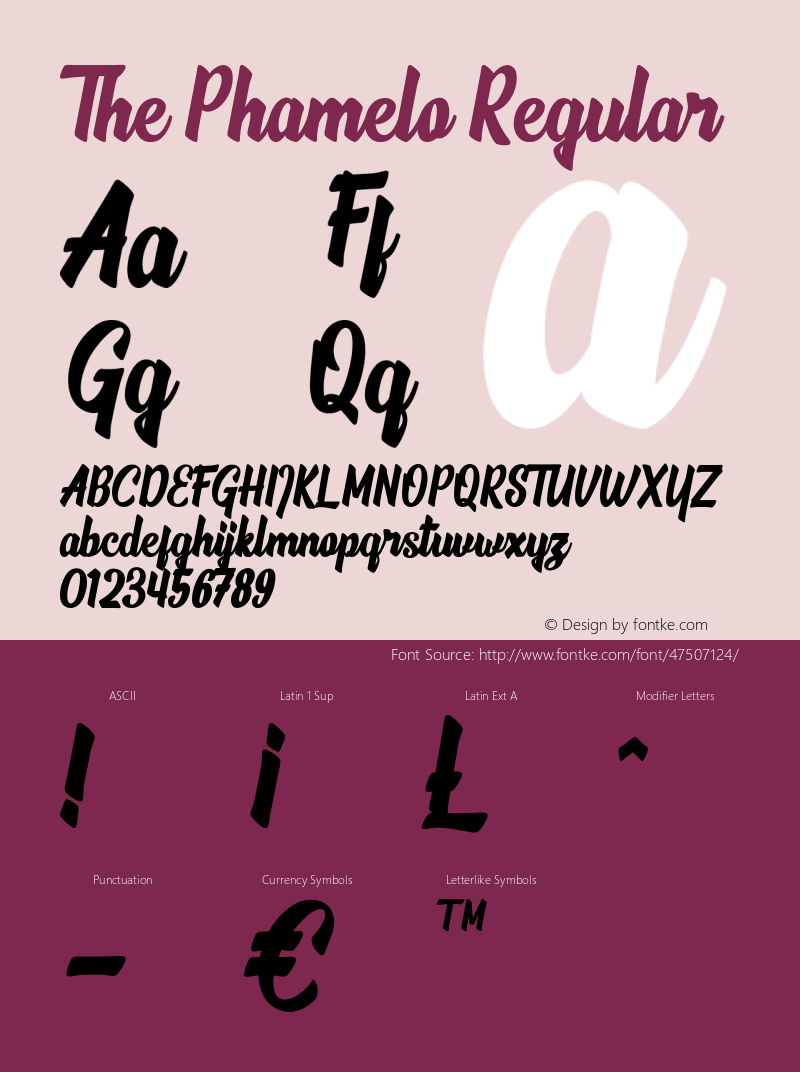 ThePhamelo Version 1.000;PS 001.001;hotconv 1.0.56 Font Sample