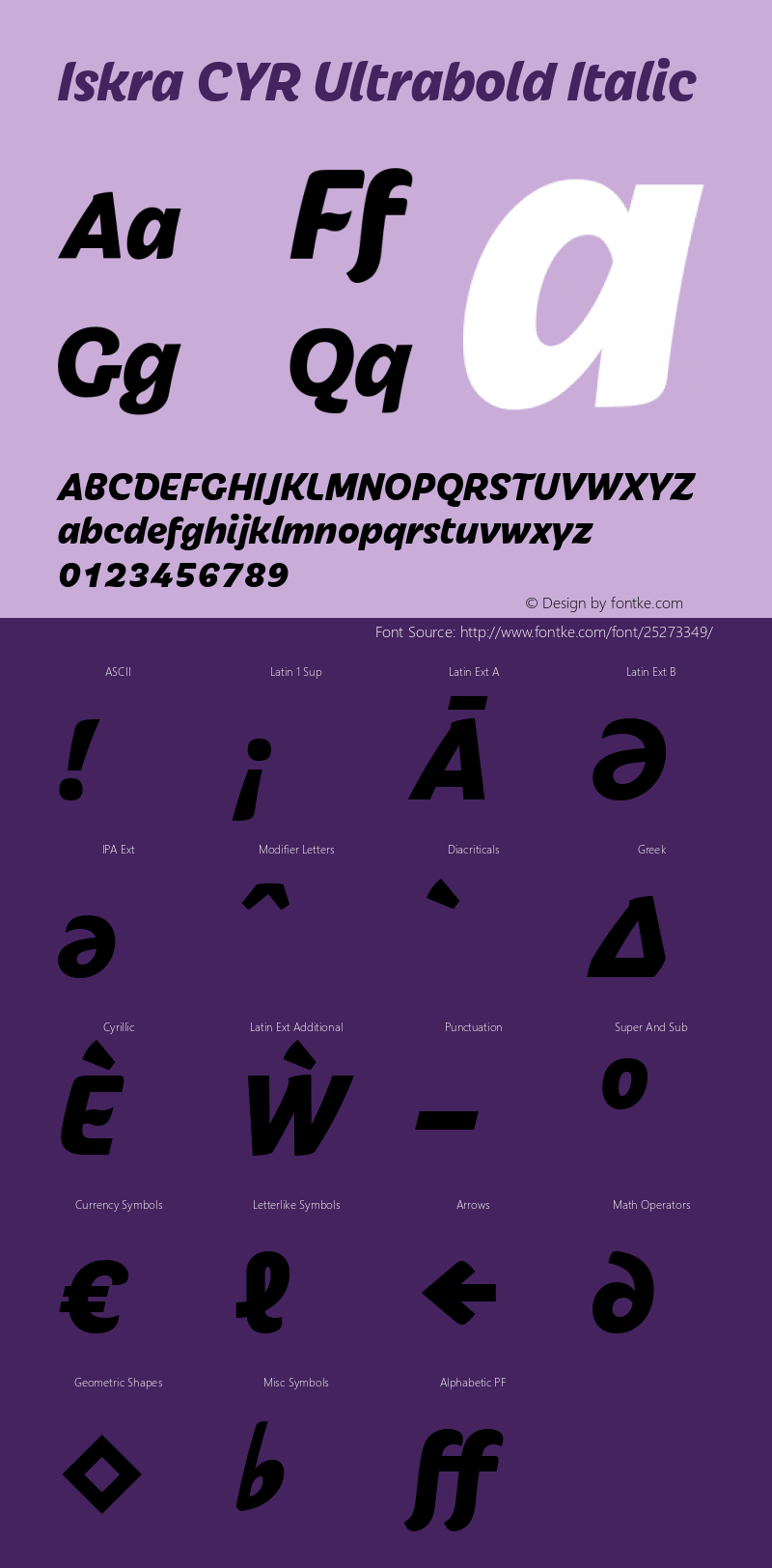 Iskra CYR Ub Italic Version 1.001 Font Sample