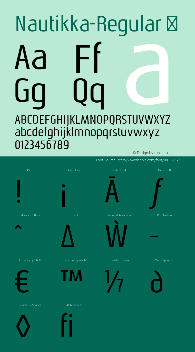 Nautikka-Regular ☞ Version 1.000;PS 001.000;hotconv 1.0.70;makeotf.lib2.5.58329;com.myfonts.easy.sea-types.nautikka.regular.wfkit2.version.4hJB Font Sample