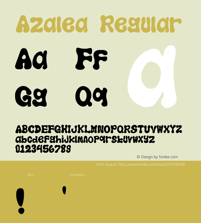 Azalea Version 1.00;April 13, 2021;FontCreator 12.0.0.2522 64-bit图片样张