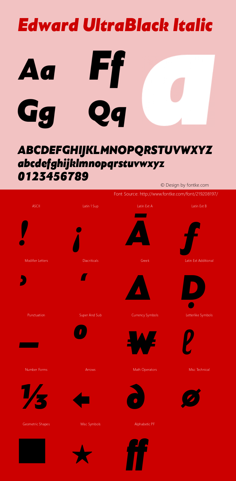 Edward-UltraBlackItalic Version 4.001图片样张