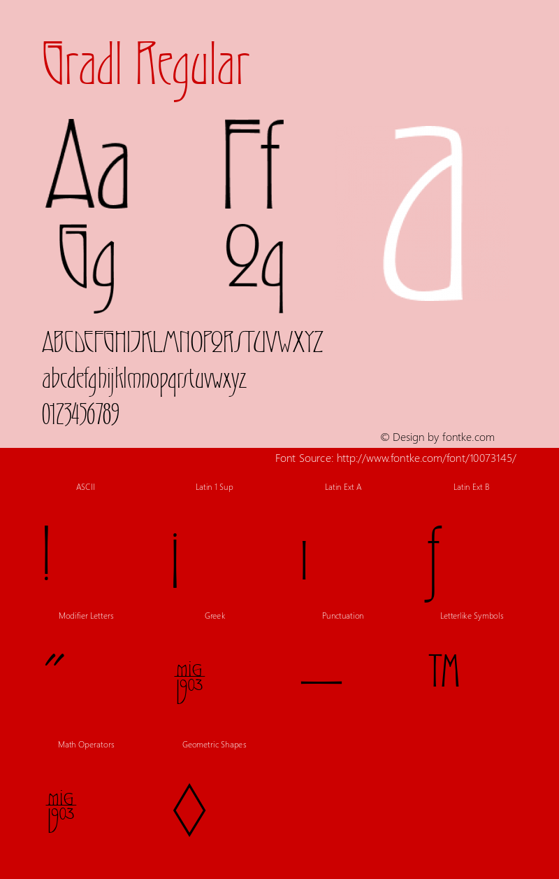 Gradl Regular Version 1.10 Font Sample