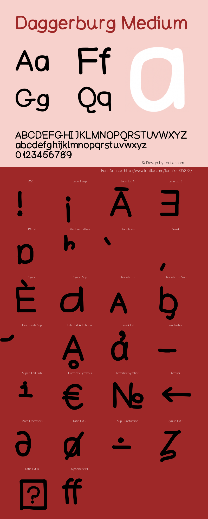 Daggerburg-Medium Version 001.000 Font Sample