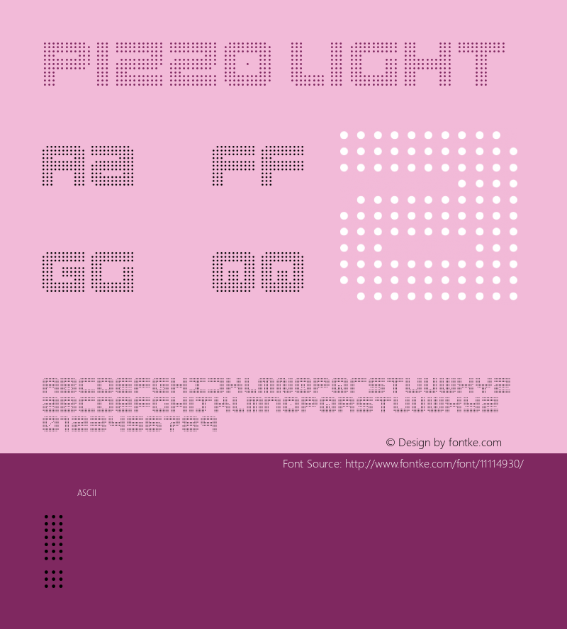 Pizzo Light Version 001.000 Font Sample
