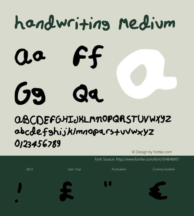 handwriting Medium Version 001.000 Font Sample