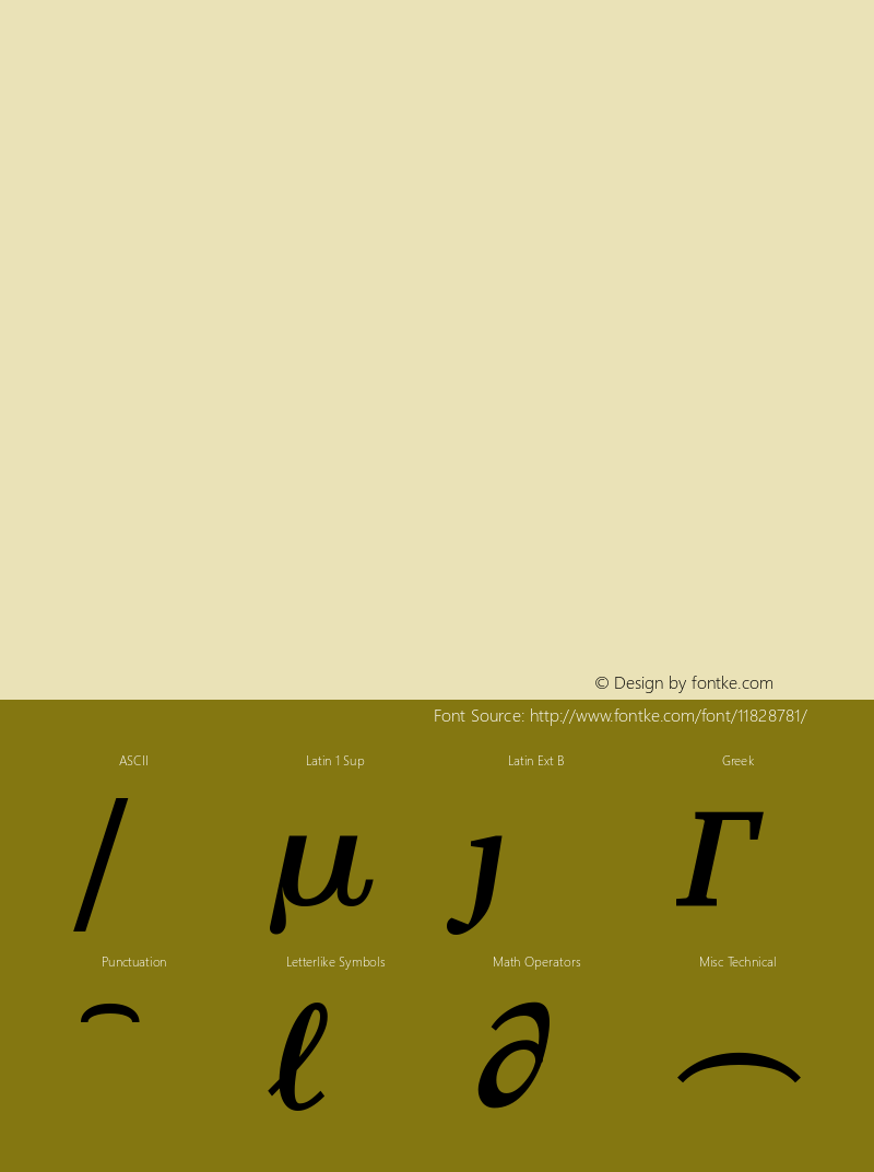 MathDesign-CI CI-Bold-Italic-MathItalic-10 Version 1.0 Font Sample