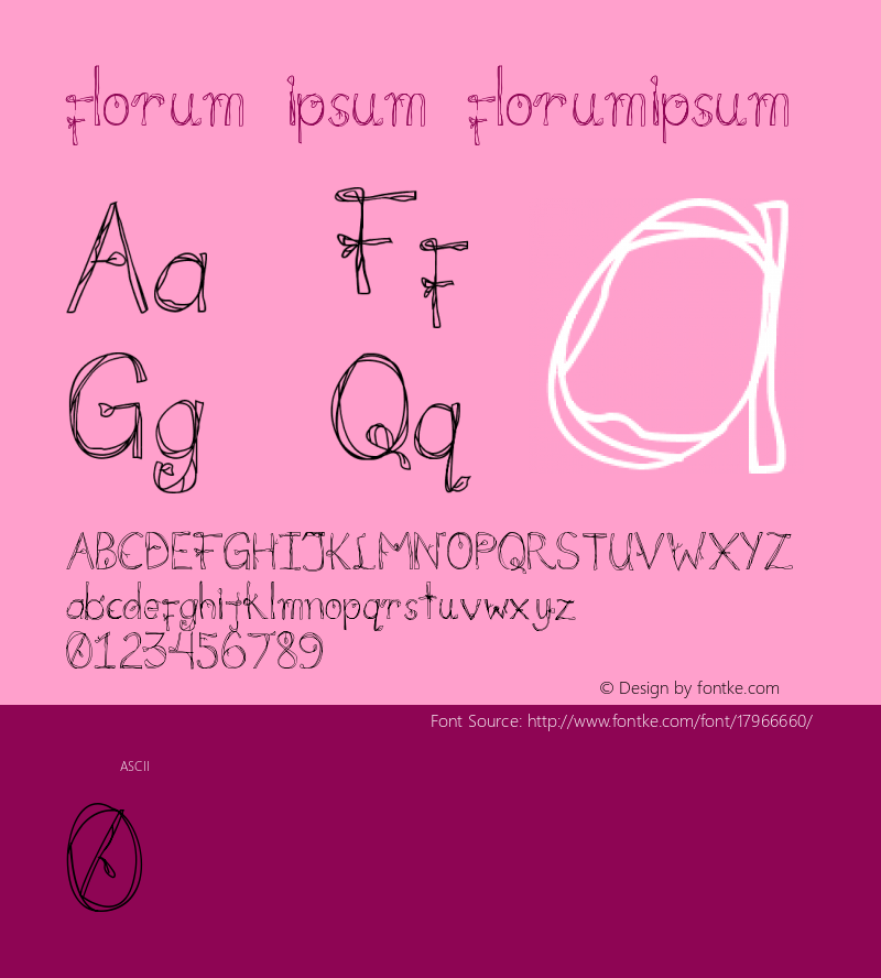 florum ipsum florumipsum Version 1.0 Font Sample