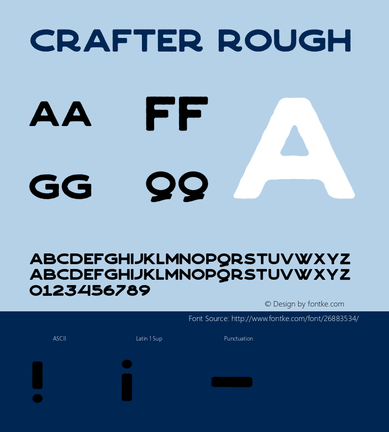 Crafter Rough Version 1.000;PS 001.000;hotconv 1.0.88;makeotf.lib2.5.64775 Font Sample