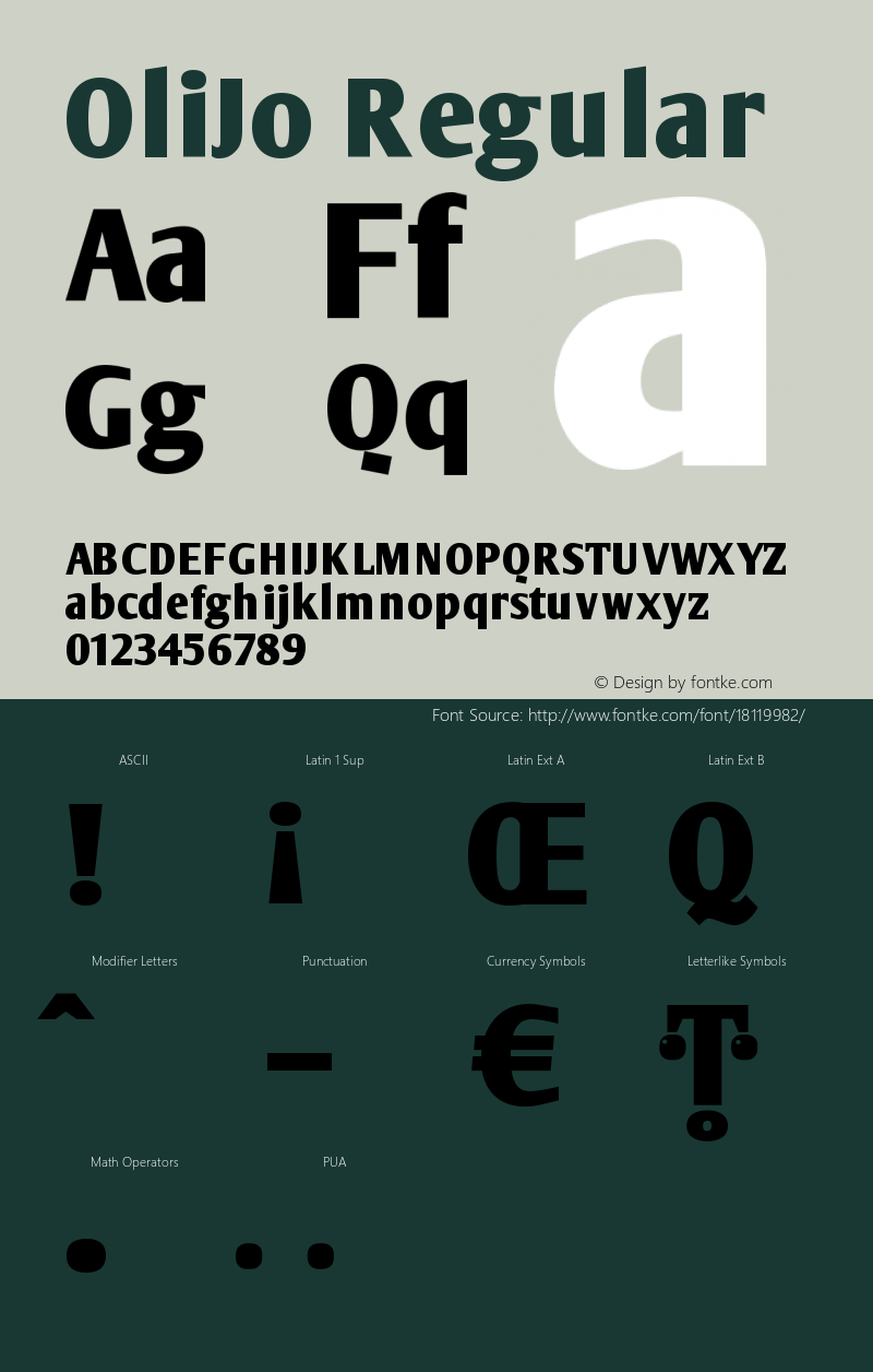 OliJo Regular 1.0 Font Sample