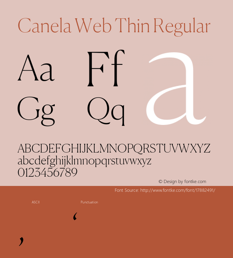 Canela Web Thin Regular Version 1.1 2016 Font Sample