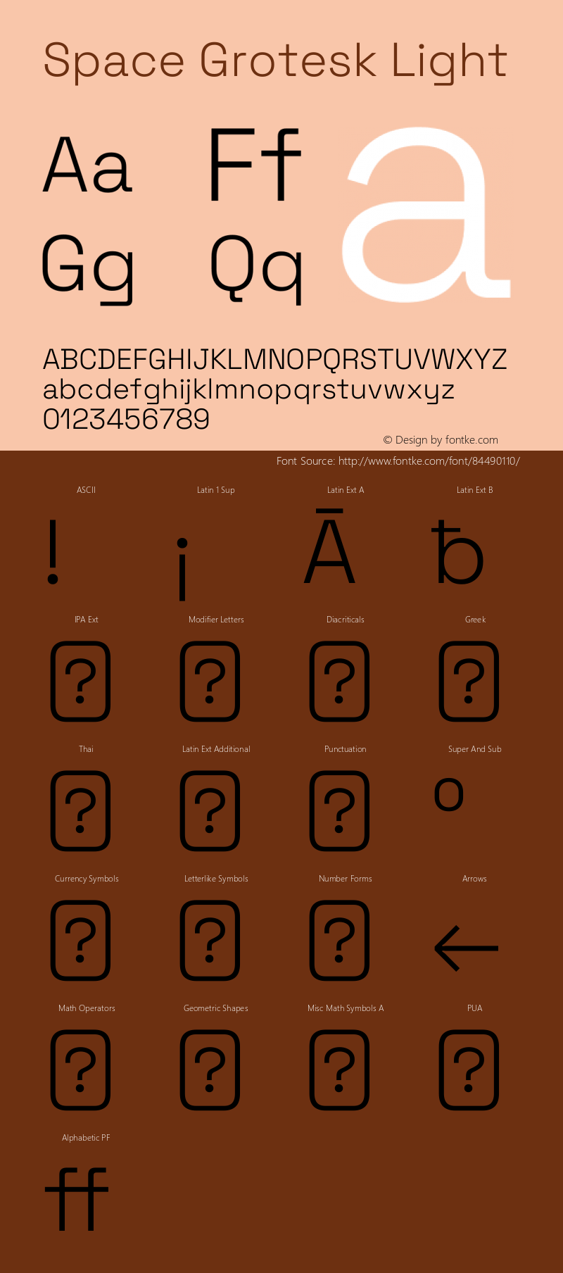 Space Grotesk Light Version 2.000 Font Sample