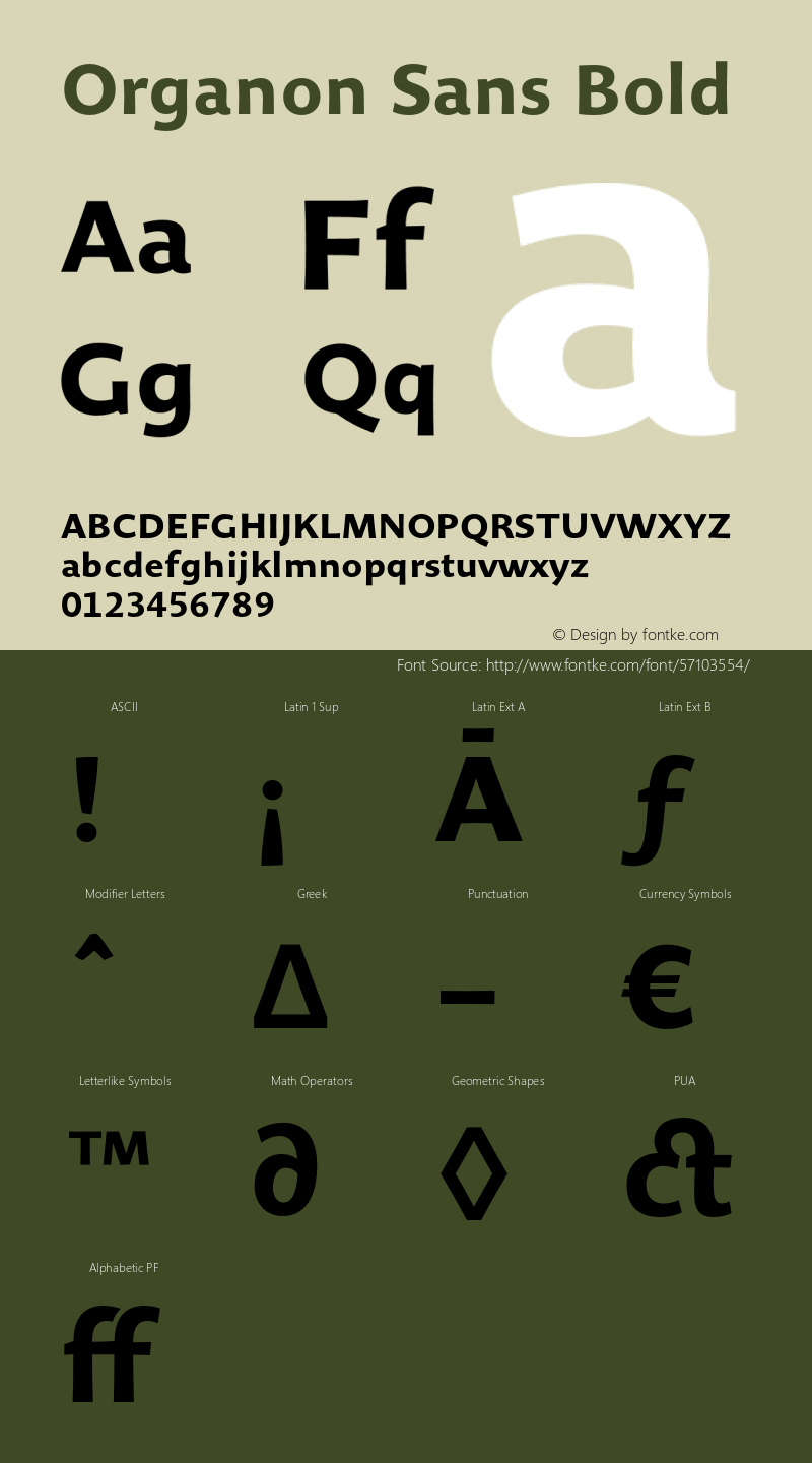 OrganonSans-Bold 002.002 Font Sample