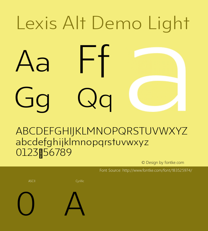 Lexis Alt Demo Light Version 1.000;PS 001.000;hotconv 1.0.88;makeotf.lib2.5.64775图片样张