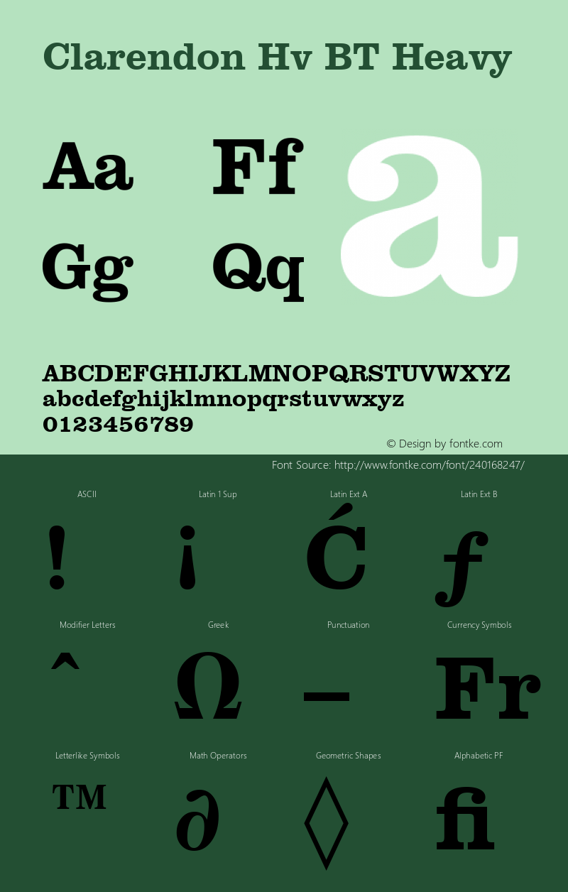 Clarendon Hv BT Heavy Version 1.01 emb4-OT图片样张