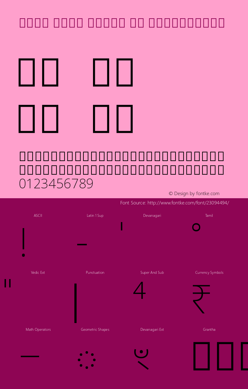 Noto Sans Tamil UI ExtraLight Version 1.901 Font Sample