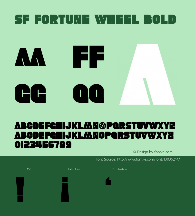 SF Fortune Wheel Bold 1.0 Font Sample