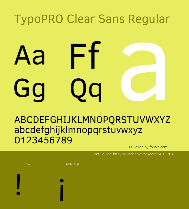 TypoPRO Clear Sans Regular Version 1.00 Font Sample