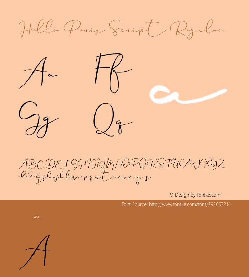 Hello Paris Script  Font Sample