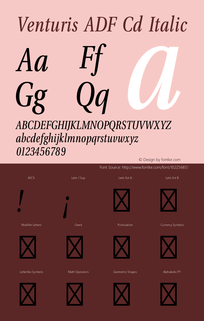 Venturis ADF Cd Italic Version 1.001;PS 1.003;Core 1.0.38;makeotf.lib1.6.5960 Font Sample