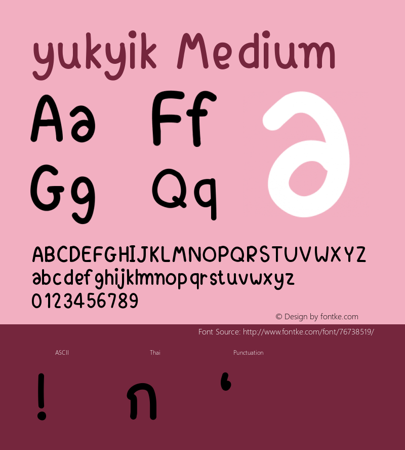 yukyik Version 001.000 Font Sample