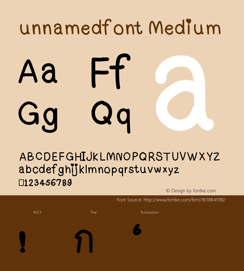 unnamedfont Version 001.000 Font Sample