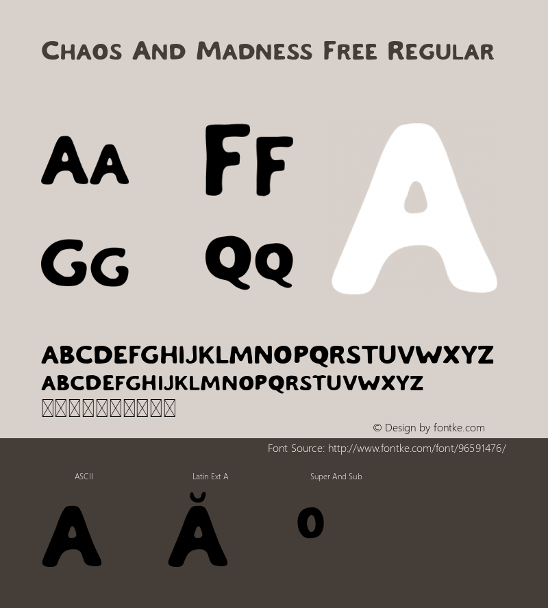 Chaos And Madness Free Regular Version 1.000 Font Sample