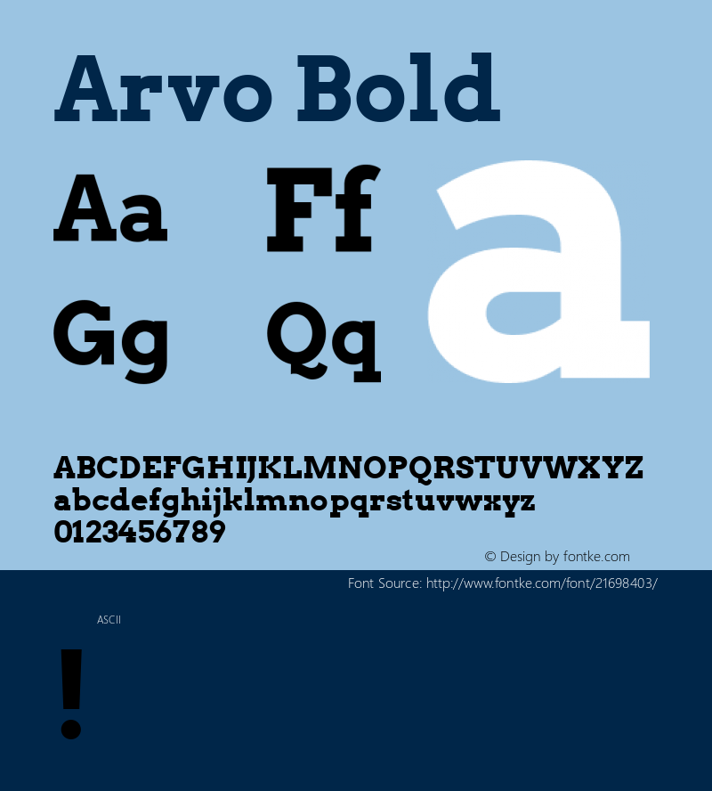 Arvo Bold  Font Sample