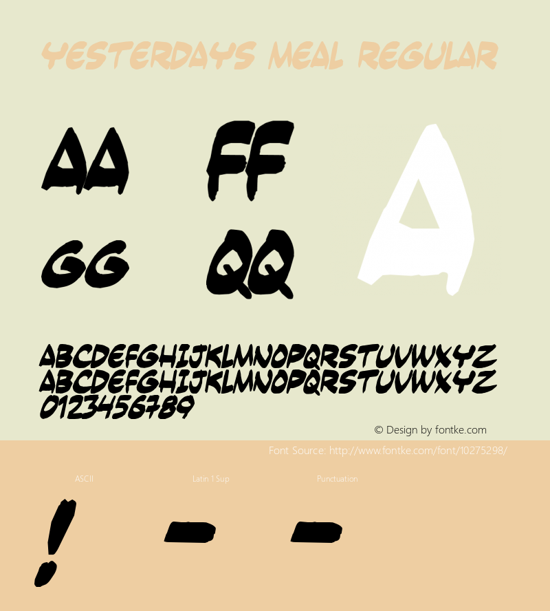 Yesterdays meal Regular 2 Font Sample