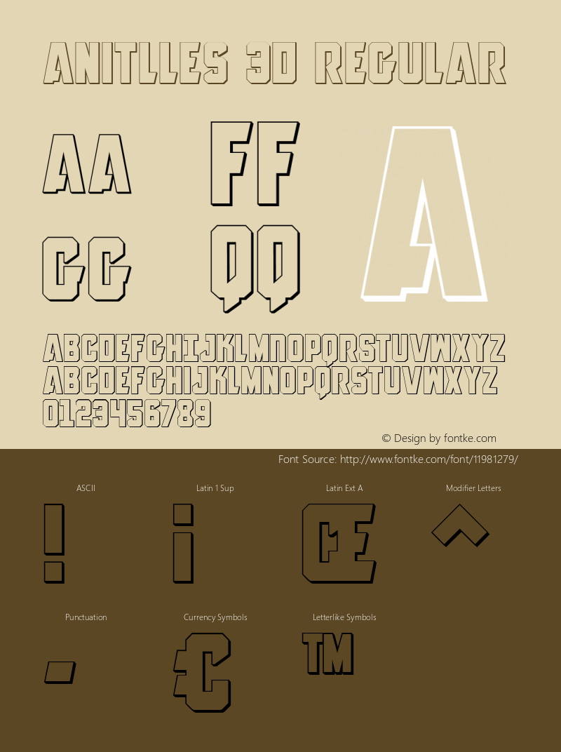 Anitlles 3D Regular 001.000 Font Sample