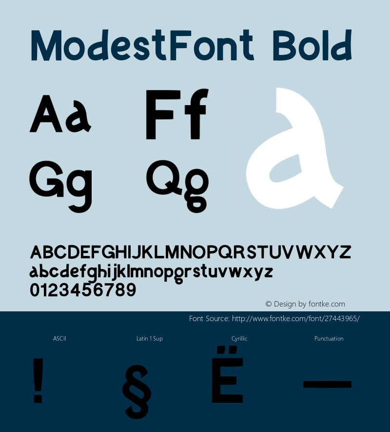 ModestFont Bold Version 1.003;Fontself Maker 3.0.1 Font Sample