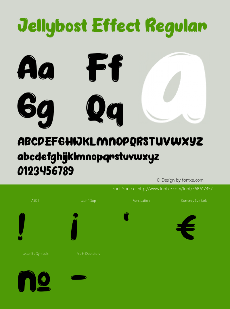 Jellybost Effect Version 1.00;February 25, 2020;FontCreator 12.0.0.2525 64-bit Font Sample