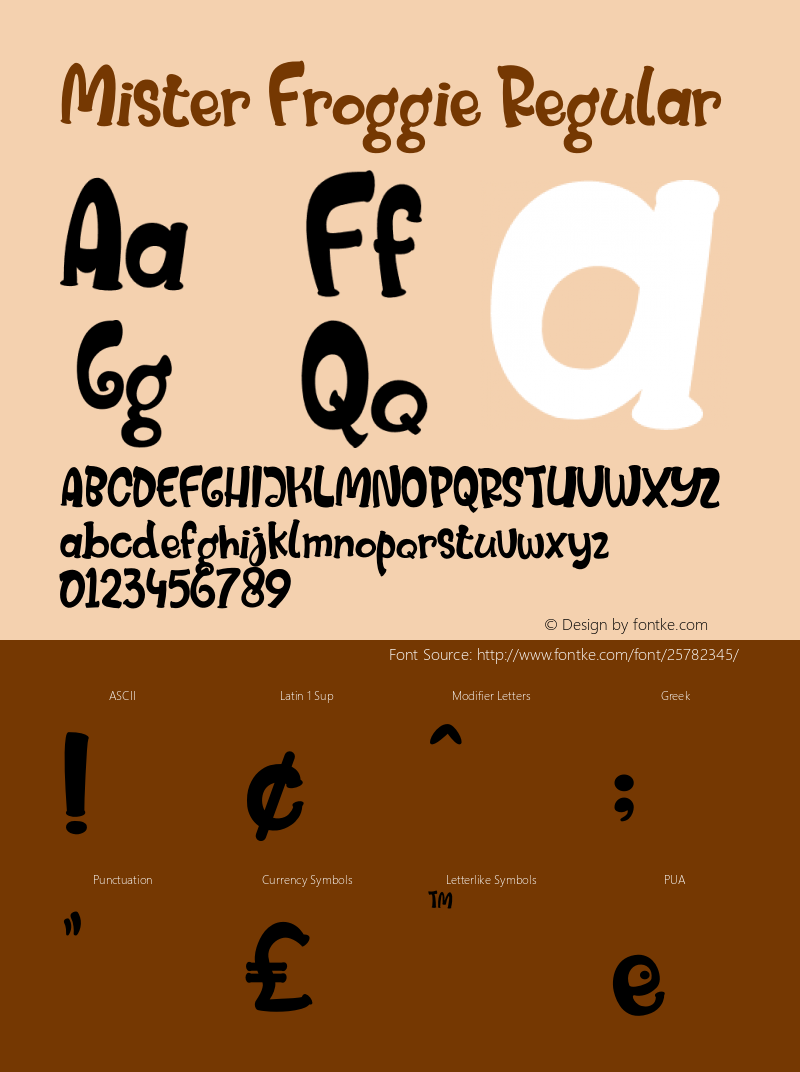 Mister Froggie Regular Version 1.00;April 23, 2018;FontCreator 11.5.0.2427 64-bit Font Sample