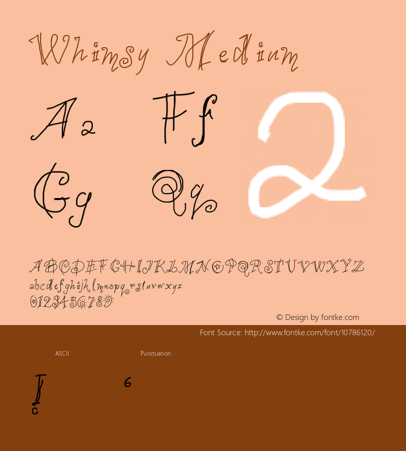 Whimsy Medium Version 001.000 Font Sample