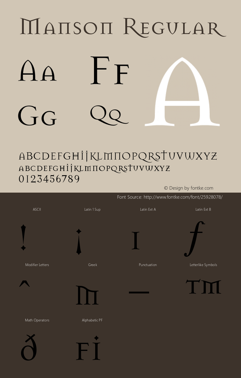 MansonRegular Version 001.000 Font Sample