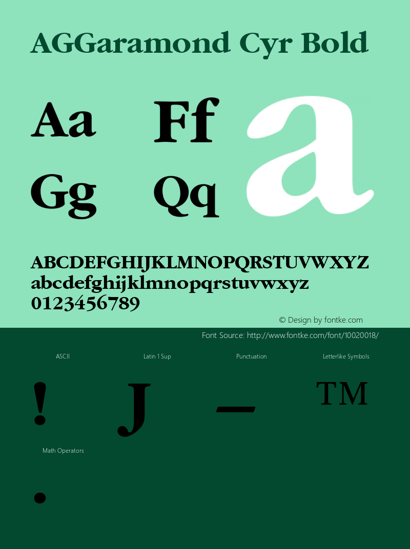 AGGaramond Cyr Bold 001.000 Font Sample