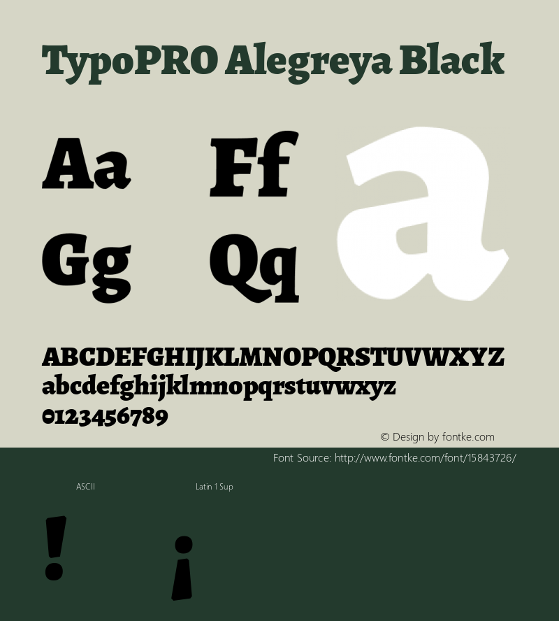 TypoPRO Alegreya Black Version 1.003 Font Sample