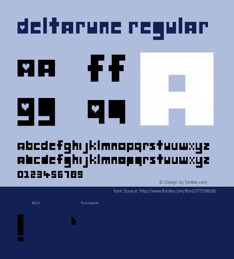 Deltarune Regular Version 1.0 Font Sample