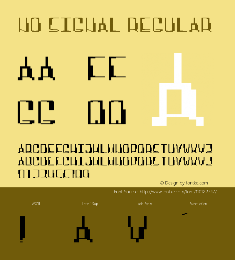 No Signal Version 1.001;Fontself Maker 3.5.4 Font Sample