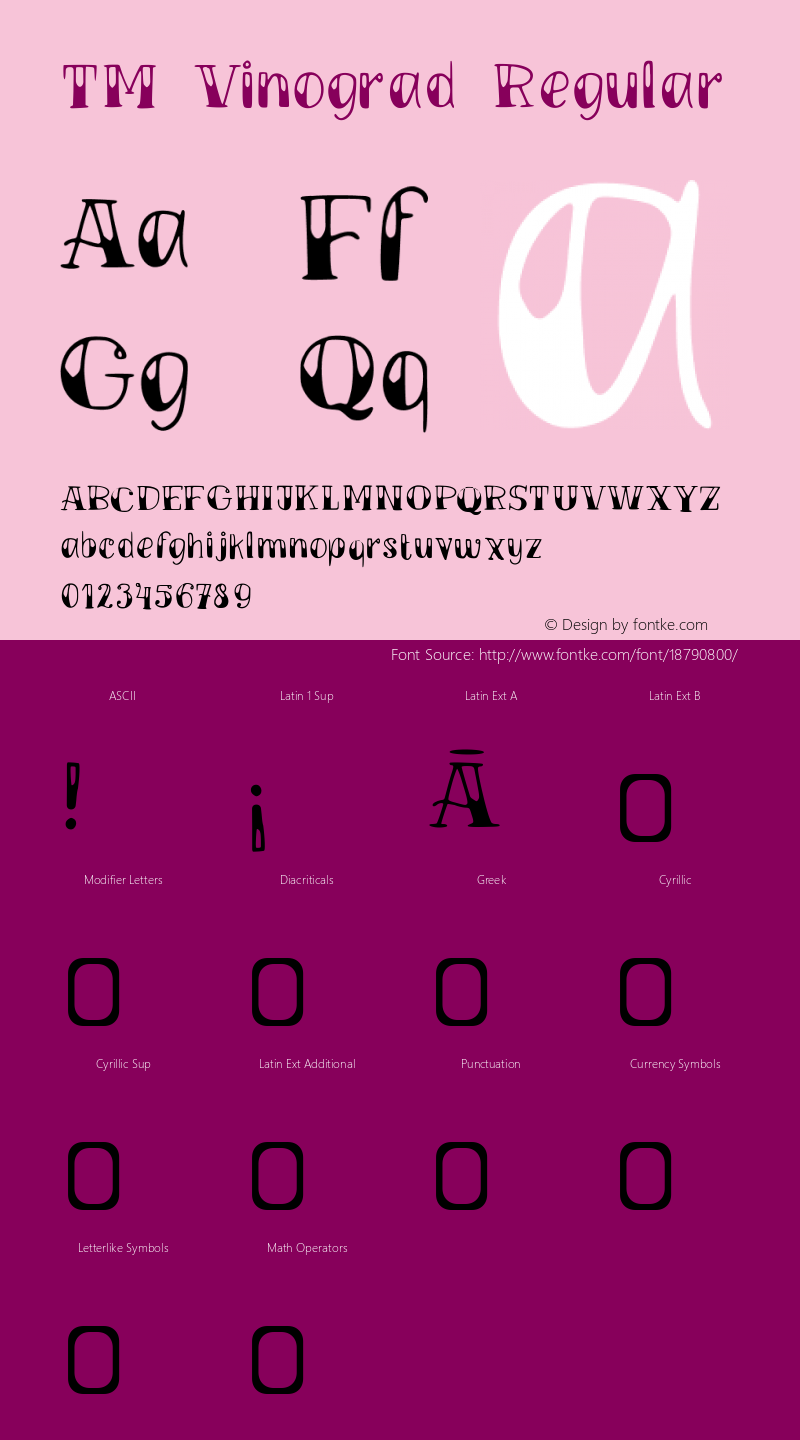 TM Vinograd Regular Version 001.000 Font Sample