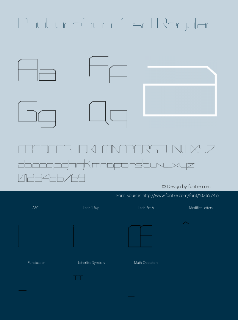 PhutureSqrdClsd Regular 001.000 Font Sample