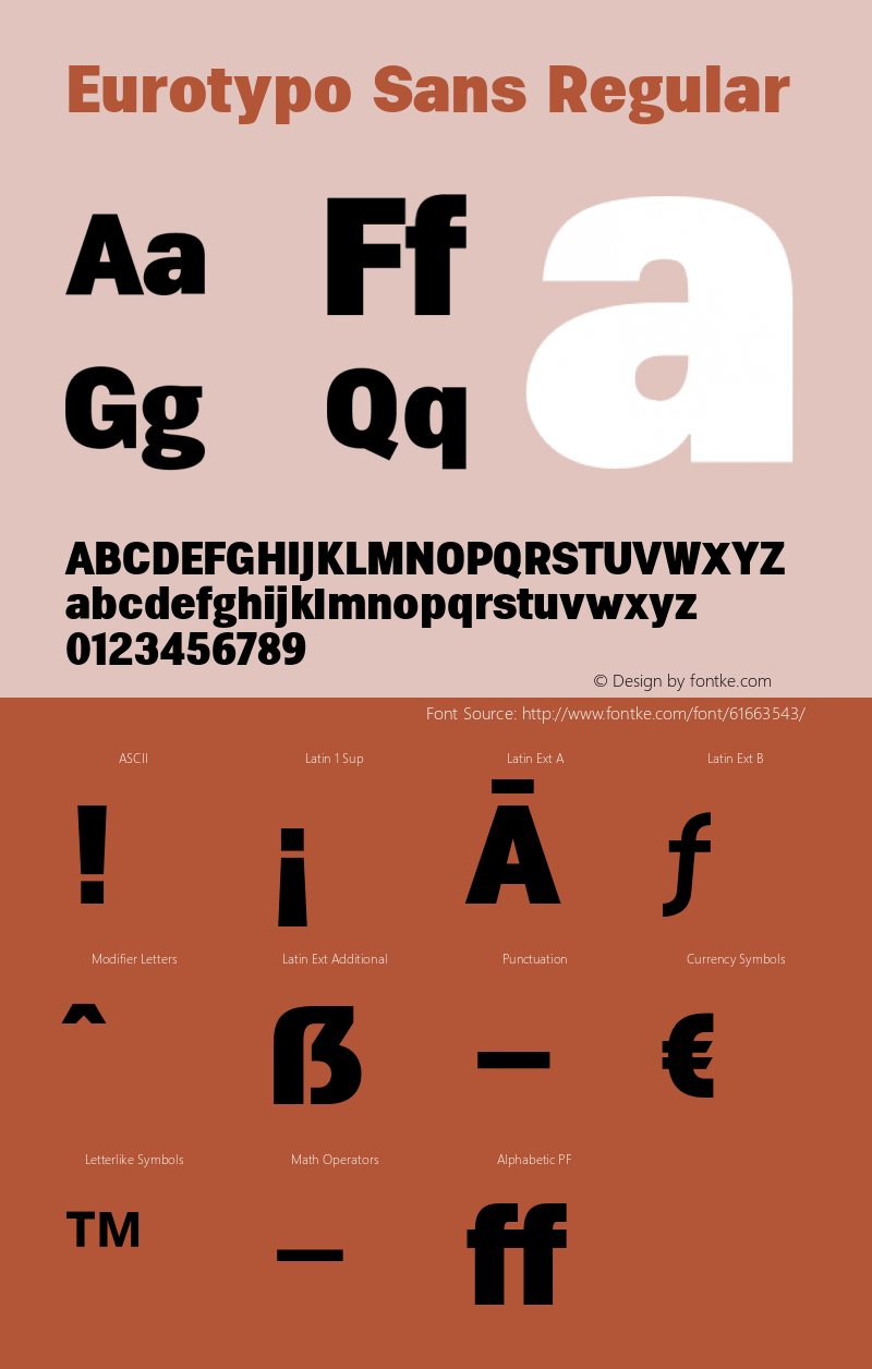 Eurotypo Sans W05 Black Version 1.00 Font Sample