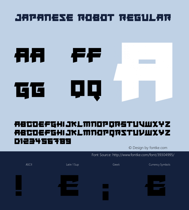 Japanese Robot Version 1.00;October 18, 2019;FontCreator 12.0.0.2547 64-bit Font Sample