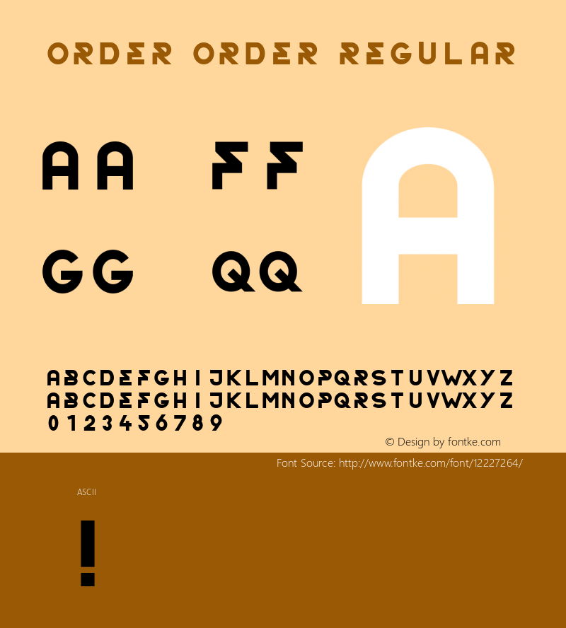 Order Order Regular Unknown Font Sample