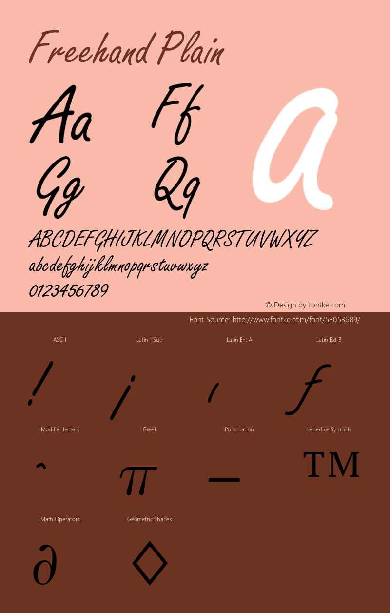 FreehandPlain Altsys Fontographer 3.3-J99.3.5 {DfLp-URBC-66E7-7FBL-FXFA} Font Sample