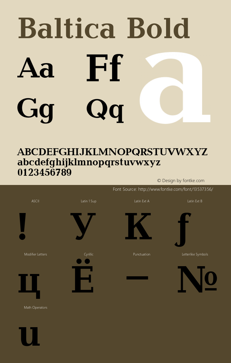 Baltica Bold 001.001 Font Sample