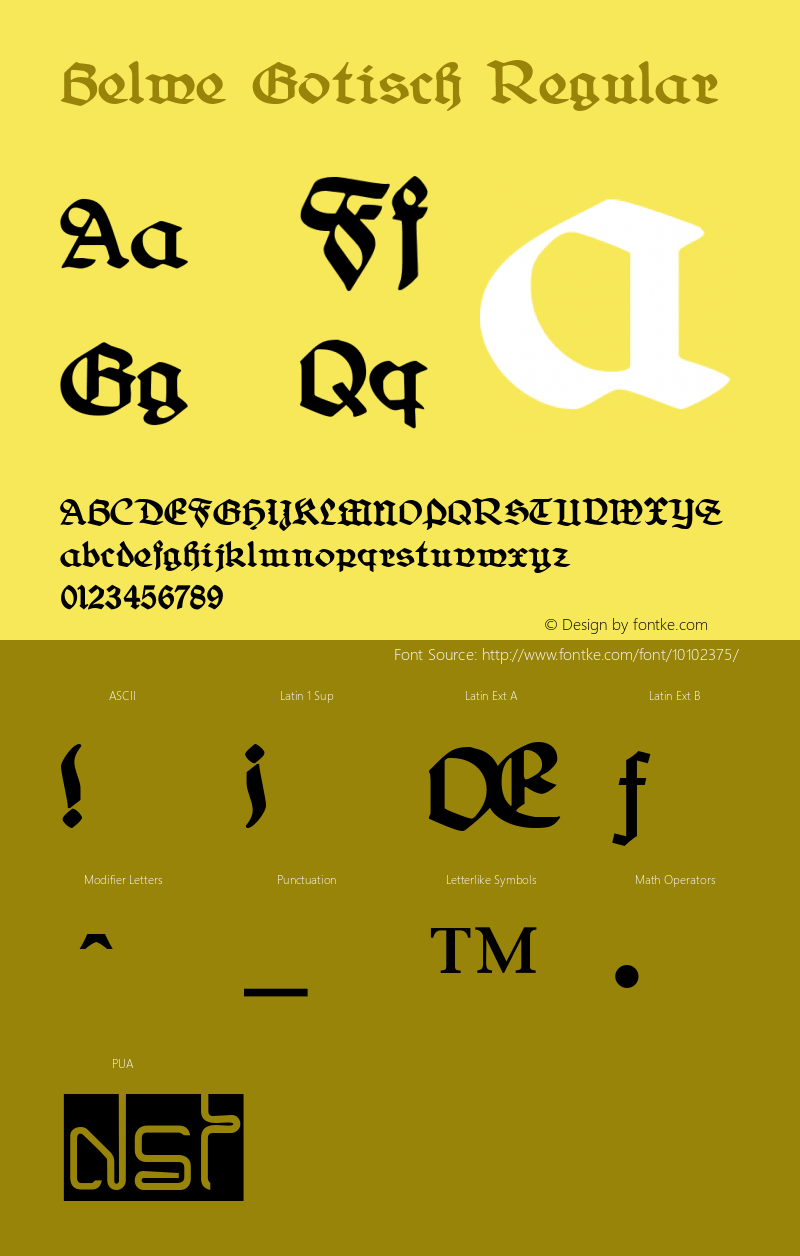 Belwe Gotisch Regular 1.1 Font Sample