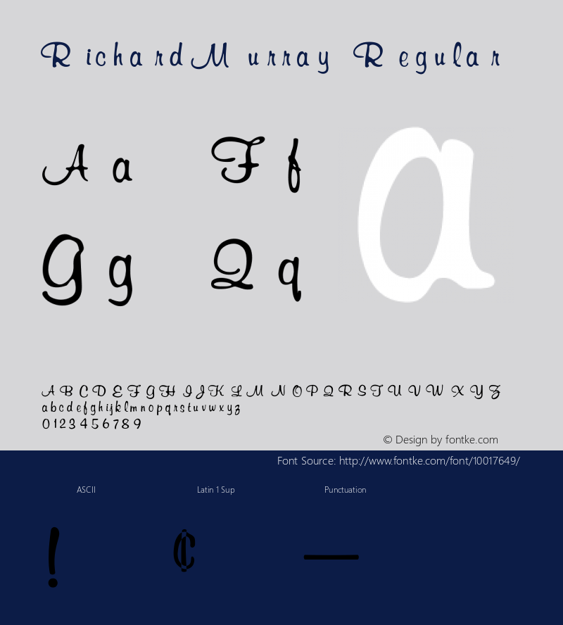 RichardMurray Regular Converted from F:\TTF\RICHMURR.TF1 by ALLTYPE Font Sample